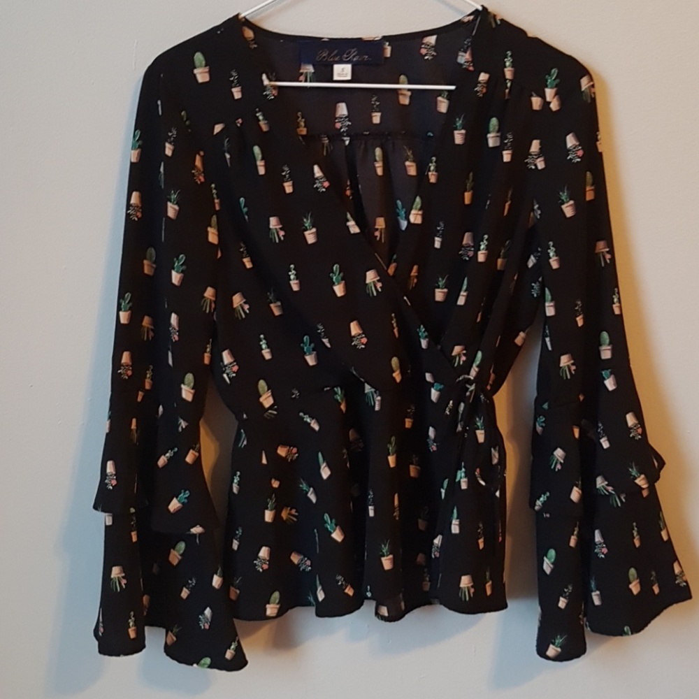 Black blouse with design